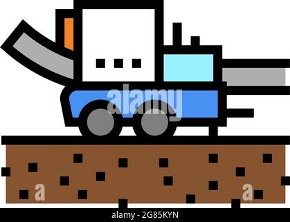 pipe layer machine color icon vector illustration Stock Vector