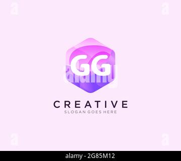 GG initial logo With Colorful Hexagon Modern Business Alphabet Logo template Stock Vector