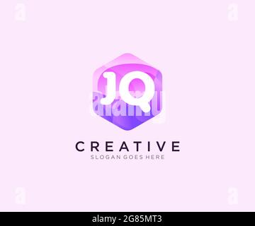 JQ initial logo With Colorful Hexagon Modern Business Alphabet Logo template Stock Vector