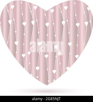 Heart with a gradient with cut ornaments, isolated. Vector illustration Stock Vector