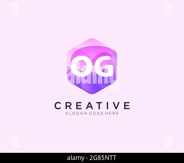 OG initial logo With Colorful Hexagon Modern Business Alphabet Logo template Stock Vector