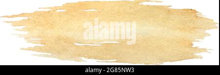 Long watercolor yellow brush stroke in vector. Vector illustration Stock Vector