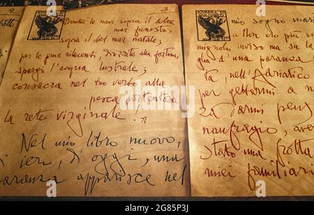 Italy Abruzzo Pescara D'Annunzio home - writings Stock Photo