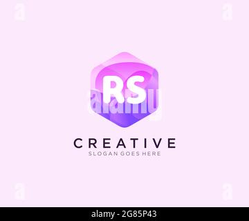 RS initial logo With Colorful Hexagon Modern Business Alphabet Logo template Stock Vector