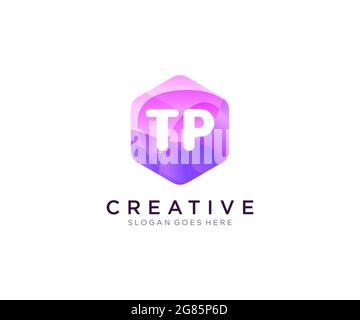 TP initial logo With Colorful Hexagon Modern Business Alphabet Logo template Stock Vector