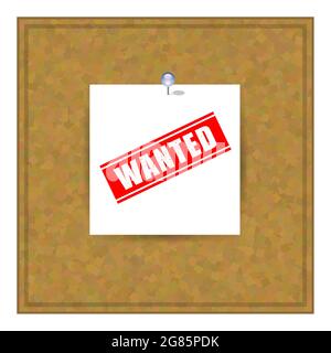 Red Wanted Rubber Stamp Isolated on White Background Stock Vector