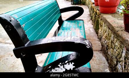 Beautiful empty stone bench near the Nakki lake in rajasthan, india Stock Photo