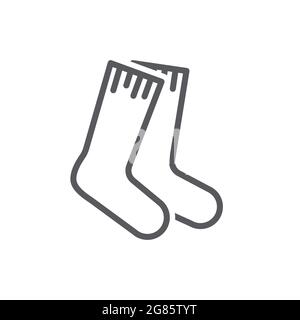 Classic socks simple gray icon on white Stock Vector