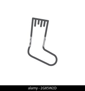 Classic sock simple black icon on white Stock Vector