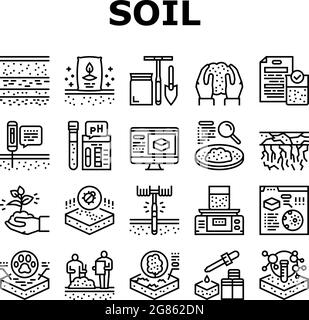 Soil Testing Nature Collection Icons Set Vector Stock Vector Image ...