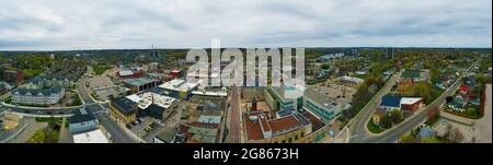 An aerial panorama view of the city of Cambridge, Canada Stock Photo