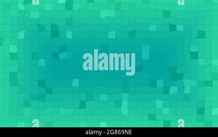 background with squares in the colors light green, aqua, mint green and green Stock Photo