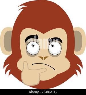 Vector emoticon illustration of the face of a cartoon monkey or chimpanzee winking and his tongue sticking out Stock Vector