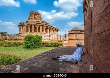 Aihole, Karnataka - January 8, 2020 : Durga Temple at Aihole. One of the famous tourist destination in karnataka, India. Stock Photo