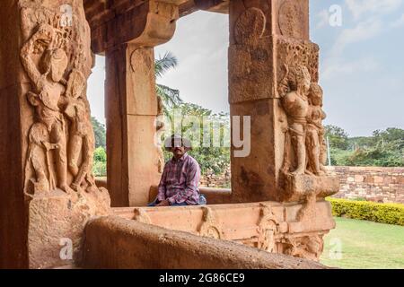 Aihole, Karnataka - January 8, 2020 : Durga Temple at Aihole. One of the famous tourist destination in karnataka, India. Stock Photo