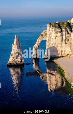 The Needle, the arch of the Aval cliff and the Jambourg beach in ...
