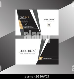 Black and Brown Colored Vector Business Card Stock Vector