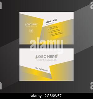 orange and gray colored vector business card design Stock Vector