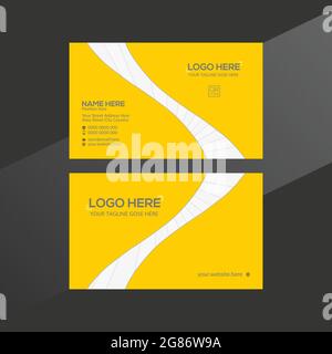 orange and gray colored vector business card design Stock Vector