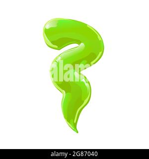 Green slime in flat cartoon style. Toxic jelly splashes, drops or stains. Vector design for Halloween. Stock Vector