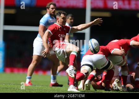 Cardiff, UK. 17th July, 2021. Tomos Williams of Wales in action. Rugby international friendly, Wales v Argentina, 2nd test Summer series match at the Principality Stadium in Cardiff on Saturday 17th July 2021. pic by Andrew Orchard/Andrew Orchard sports photography Credit: Andrew Orchard sports photography/Alamy Live News Stock Photo