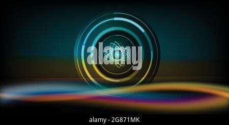 Abstract background circle fractal global space technology light shiny banner colorful wallpaper pattern art design modern vector illustration EPS10 Stock Vector