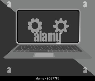 Setting icon vector, Tools, Cog, Gear Sign. Help options account concept. Trendy Flat style for graphic design, logo, Web site, social media, UI, mobi Stock Vector