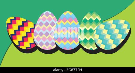 Easter holiday colorful background for printing on fabric, paper for scrapbooking, gift wrap and wallpapers. Greetings and presents for Easter Day in Stock Vector