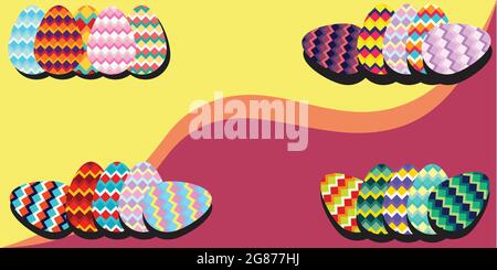 Easter holiday colorful background for printing on fabric, paper for scrapbooking, gift wrap and wallpapers. Greetings and presents for Easter Day in Stock Vector