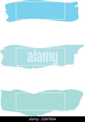 Three colored paint strokes with frame and place for text - Vector illustration Stock Vector