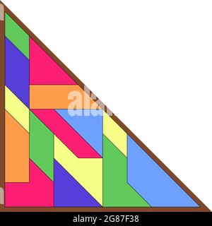 Game Brick Tetris Template on White Background Cubes. Multicolored falling blocks blocks. Background created from tetris game elements. Stock Vector