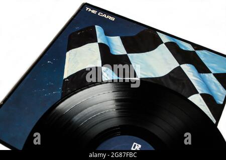 New wave and pop rock artists The Cars music album on vinyl