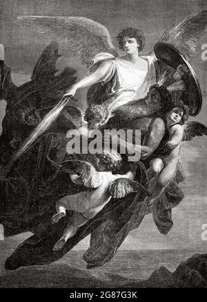 絵画 MICHAEL\"S passage of the soul ! ST. ARCHANGEL MICHAEL TORMENTS THE SOUL OF THE RICH MAN