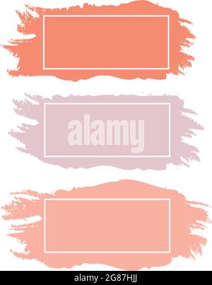 Three colored paint strokes with frame and place for text - Vector illustration Stock Vector
