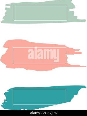Three colored paint strokes with frame and place for text - Vector illustration Stock Vector