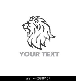 Lion Head Roaring Vector Logo Template Stock Vector