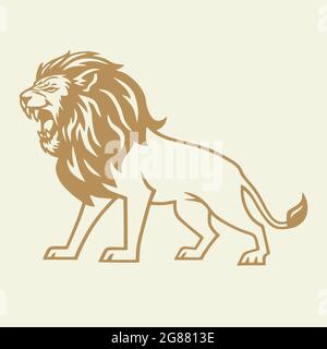 Gold Lion Vector Logo Stock Vector