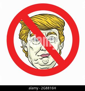 Anti Donald Trump Sign. Vector Poster  Illustration Stock Vector