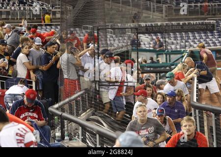 Washington, DC, USA. 17th July, 2021. View of fans as two were shot outside Nationals Park during Nationals game against the San Diego Padres in Washington, DC on July 17, 2021. Credit: Mpi34/Media Punch/Alamy Live News Stock Photo