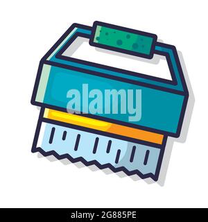 cleaning brush isolated vector illustration in flat style Stock Vector