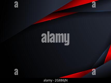 Abstract elegant modern triangles polygonal blue and red shiny on dark background with space for your text Stock Vector