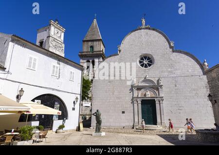 The historic old town of Osor on Cres Island, the Adriatic Sea, Croatia Stock Photo