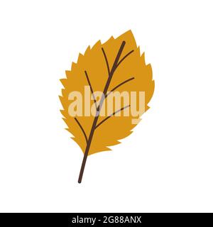 Autumn fallen leave, orange color. Simple icon Stock Vector