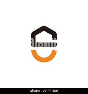 letter s smile home shape simple geometric logo vector Stock Vector