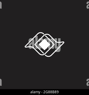 linked bubble talk geometric line design logo vector Stock Vector