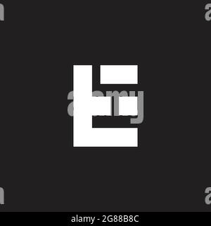 letter et simple geometric slice logo vector Stock Vector