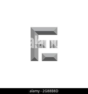 letter fe 3d gradient shadow logo vector Stock Vector