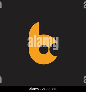 letter bc circle geometric simple unique shape logo vector Stock Vector