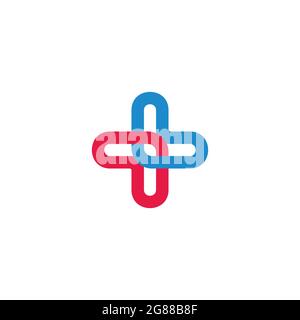 plus medical arrow colorful linked logo vector Stock Vector