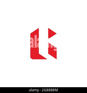 abstract letter lr simple geometric negative space logo vector Stock Vector